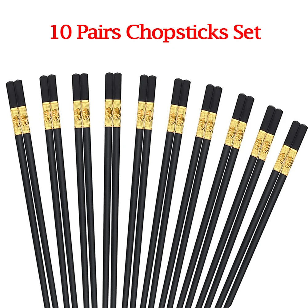 10 Pairs Japanese Chopsticks High Temperature for Sushi Sticks Reusable Alloy Korean Chopsticks Set Healthy Kitchen Tableware Peaceful Pleasures Health and Wellness 10 Pairs China Mainland