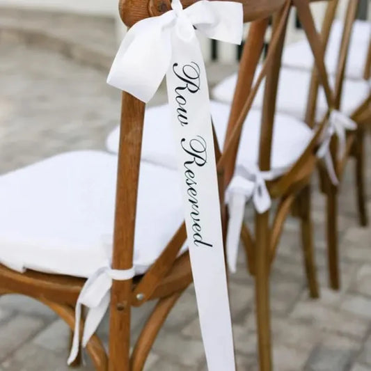 4-Pack Satin Ribbon Chair Bows | Wedding & Bridal Decor Chair Bow Decoration Peaceful Pleasures Health and Wellness white 4pcs 8x300cm