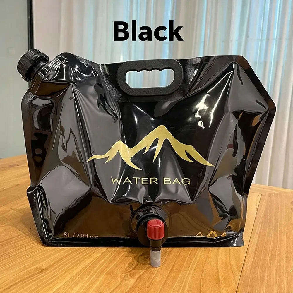 8L Water Bag Outdoor Large Capacity Water Storage BagThickened Foldable Camping Hiking Water Container with Tap Spigot Peaceful Pleasures Health and Wellness