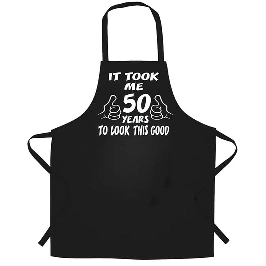 50th Birthday Apron – Funny BBQ Gift for Men & Women Birthday Gift Apron Peaceful Pleasures Health and Wellness