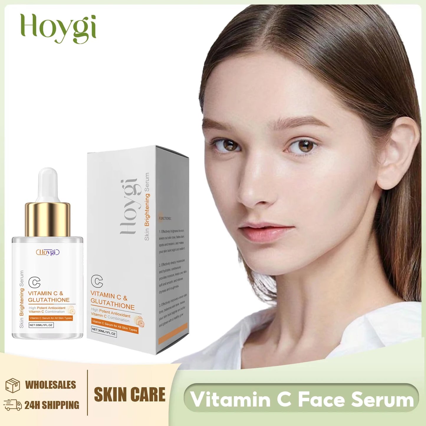 Vitamin C Serum Fade Melanin Dark Spots Corrector Even Skin Tone Remove Fine Lines Nourish Shrink Pores Brightening Face Essence Peaceful Pleasures Health and Wellness
