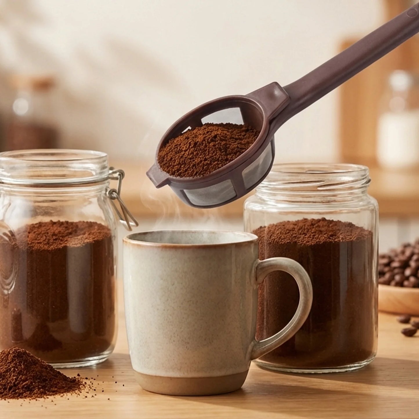 Coffee Filter Spoon Food Grade PP Material Kitchen Tool Suitable For Coffee Lovers Peaceful Pleasures Health and Wellness