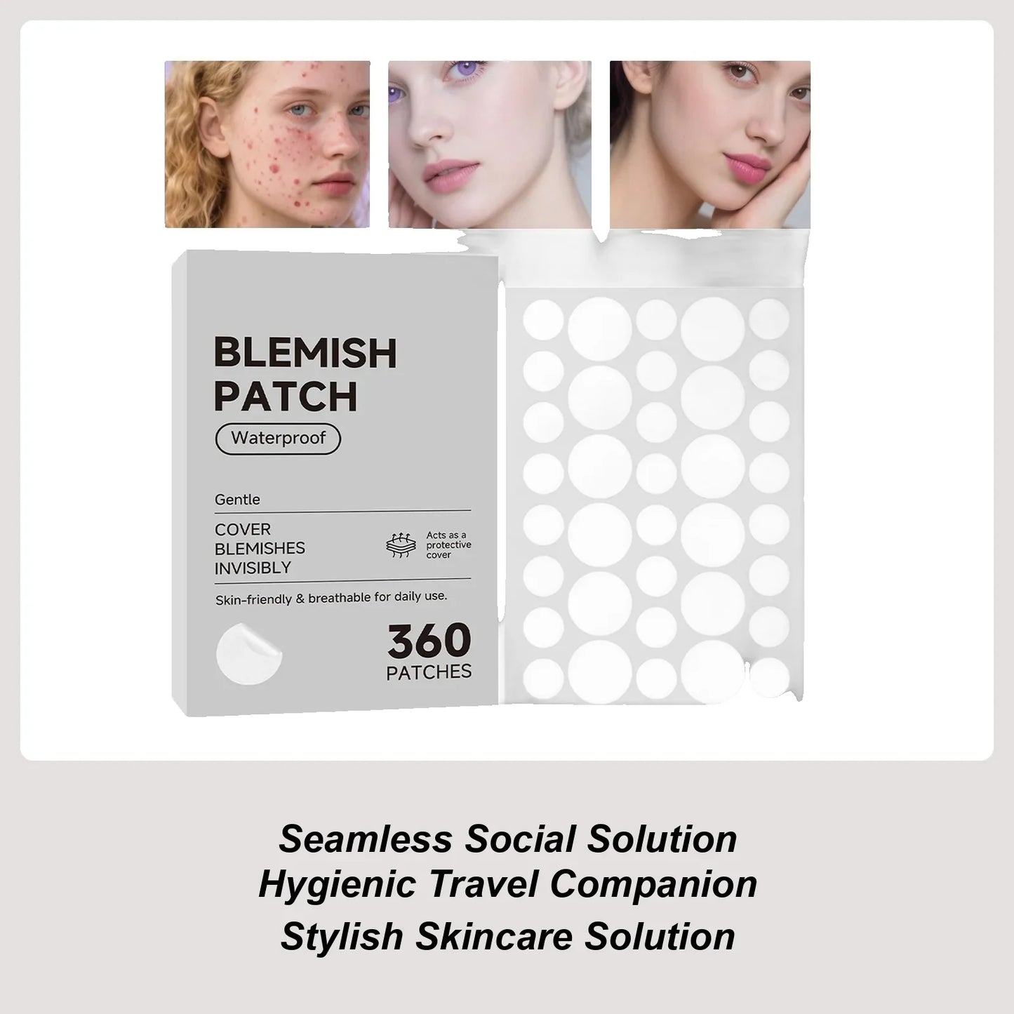 Hydrocolloid Acne Patches 360ct – Waterproof Blemish Spot Dots