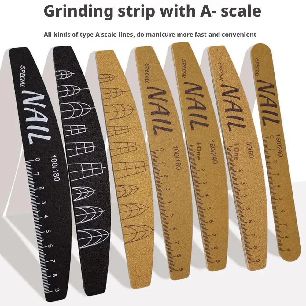 Dual-Sided Nail Files 100/150/180/240 Grit w/ Scale Guide