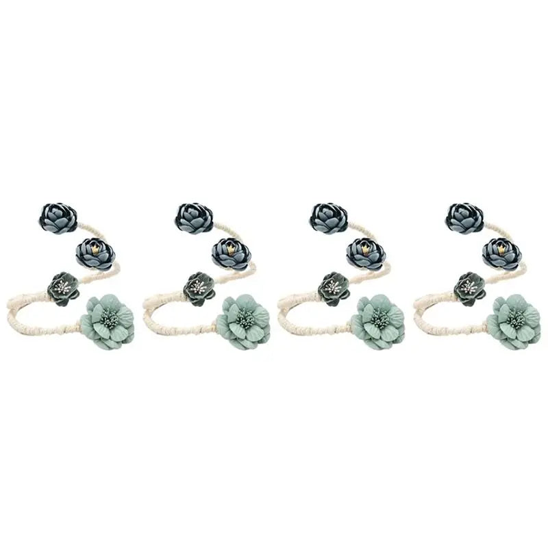 A36T-Flower Curtain Tie Curtain Buckle Versatile Living Room Punch-Free Tie Rope Suitable For A Variety Of Styles Peaceful Pleasures Health and Wellness Blue