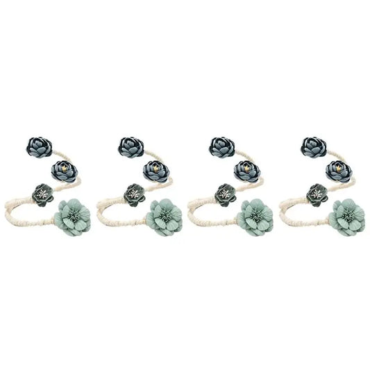 A36T-Flower Curtain Tie Curtain Buckle Versatile Living Room Punch-Free Tie Rope Suitable For A Variety Of Styles Peaceful Pleasures Health and Wellness Blue