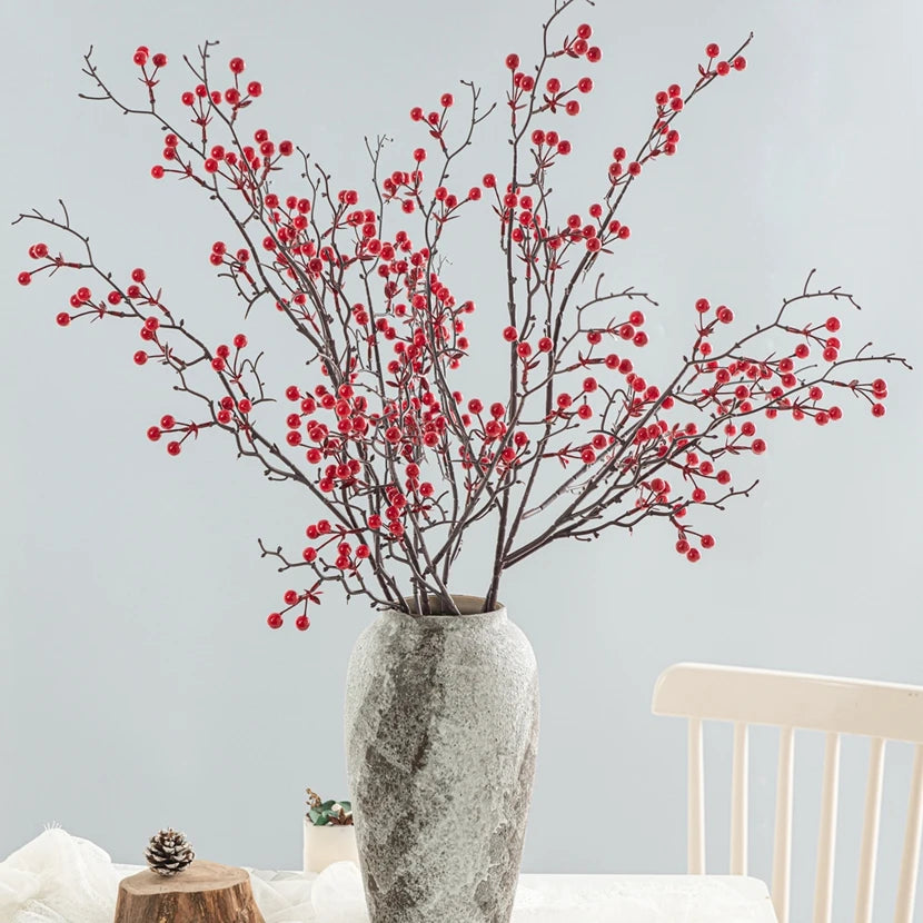 Artificial Holly Berry Branch Picks | Christmas & Wedding Decor