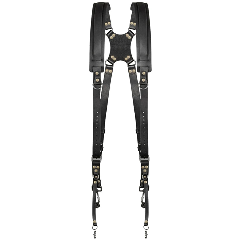 Universal Dual Camera Leather Strap Double Cameras Washable Harness Adjustable Carry Shoulder Straps For DSLR/SLR Cam Accessorie Peaceful Pleasures Health and Wellness Black