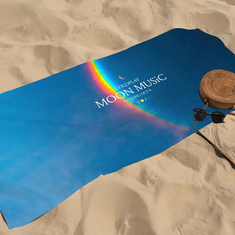 Coldplay Moon Music Quick-Dry Beach Towel | Sports & Travel Printed Beach Towel Peaceful Pleasures Health and Wellness