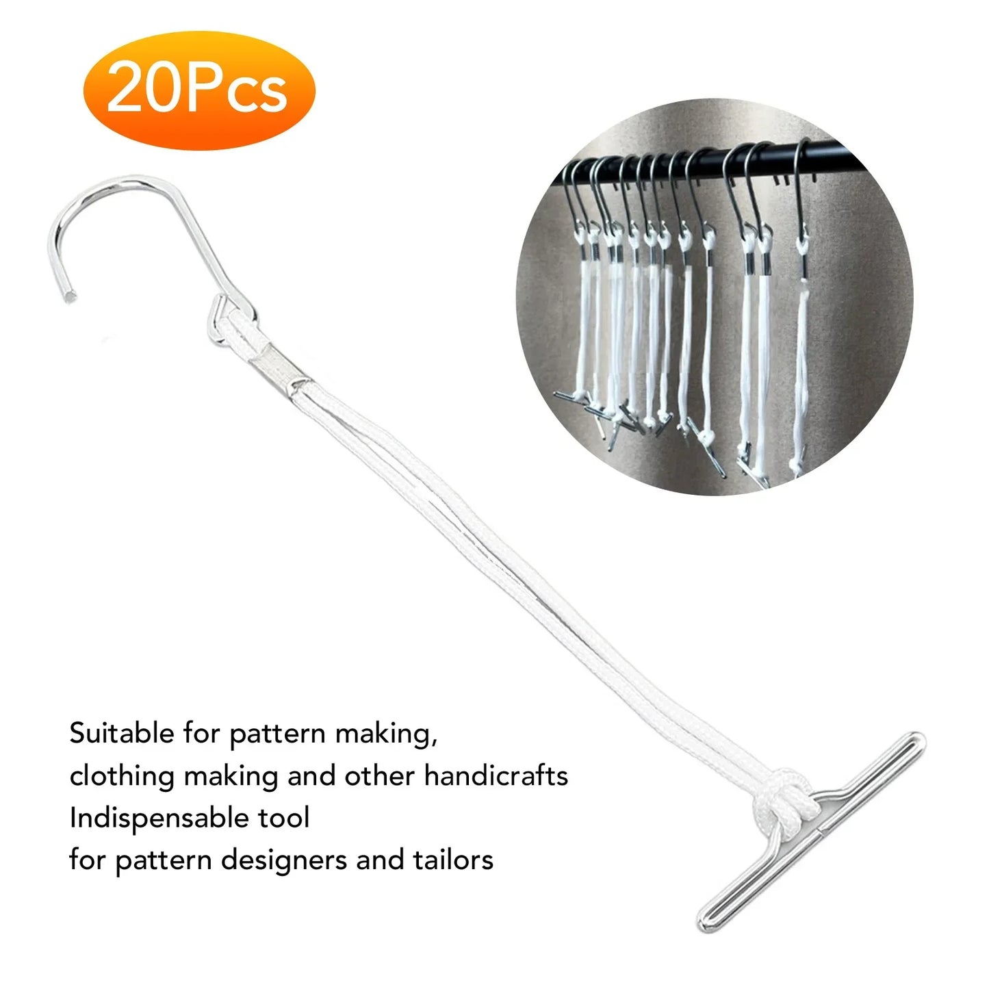 Pattern Hooks Hanging Sewing Making Metal Hanger Rope Ergonomic Handle