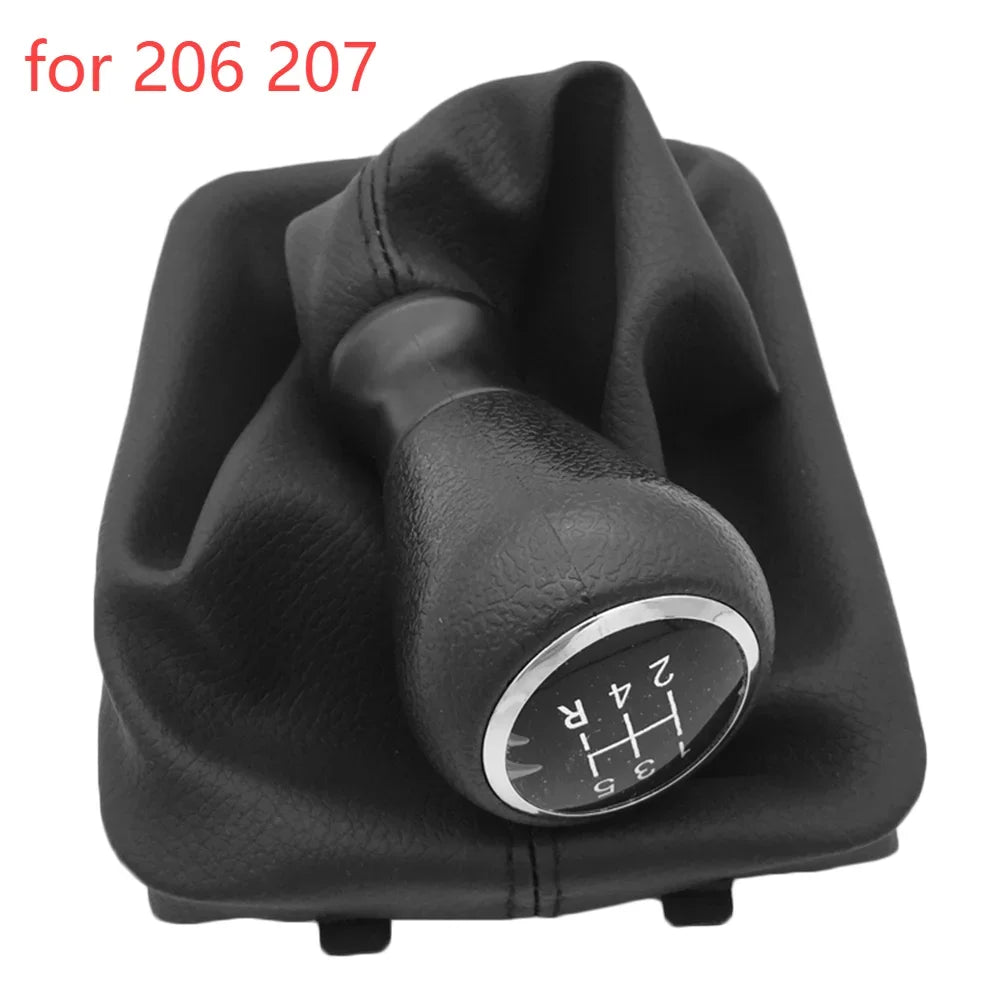 For Peugeot 206 207 307 Citroen C3/C4/C5 5 Speed Gear Shift Knob Shifter Lever Stick Gaiter Boot Cover PU Car Accessories Peaceful Pleasures Health and Wellness WHITE