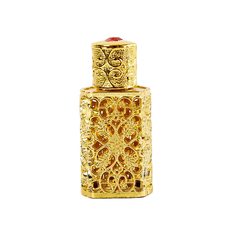 Luxury 3ml Mini Antiqued Perfume Refillable Bottle Arab Style Essential Oils Atomizer Perfume Spray Bottle Peaceful Pleasures Health and Wellness Gold