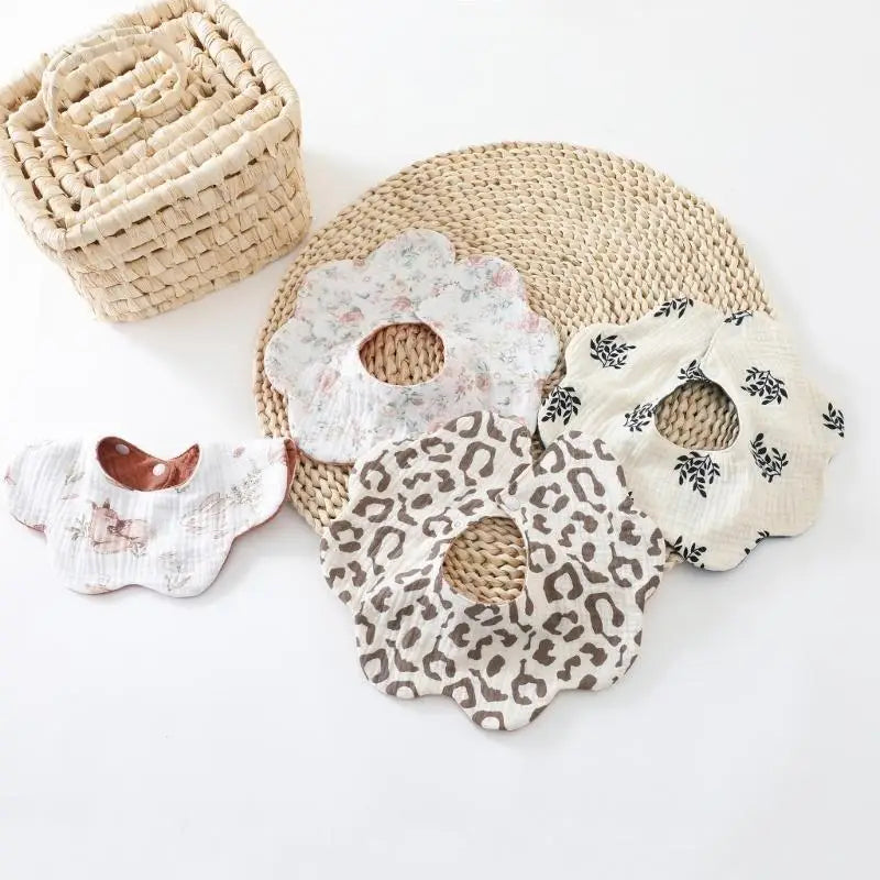 6-Layer Cotton Baby Drool Bib – Soft Burp Cloth for Newborns