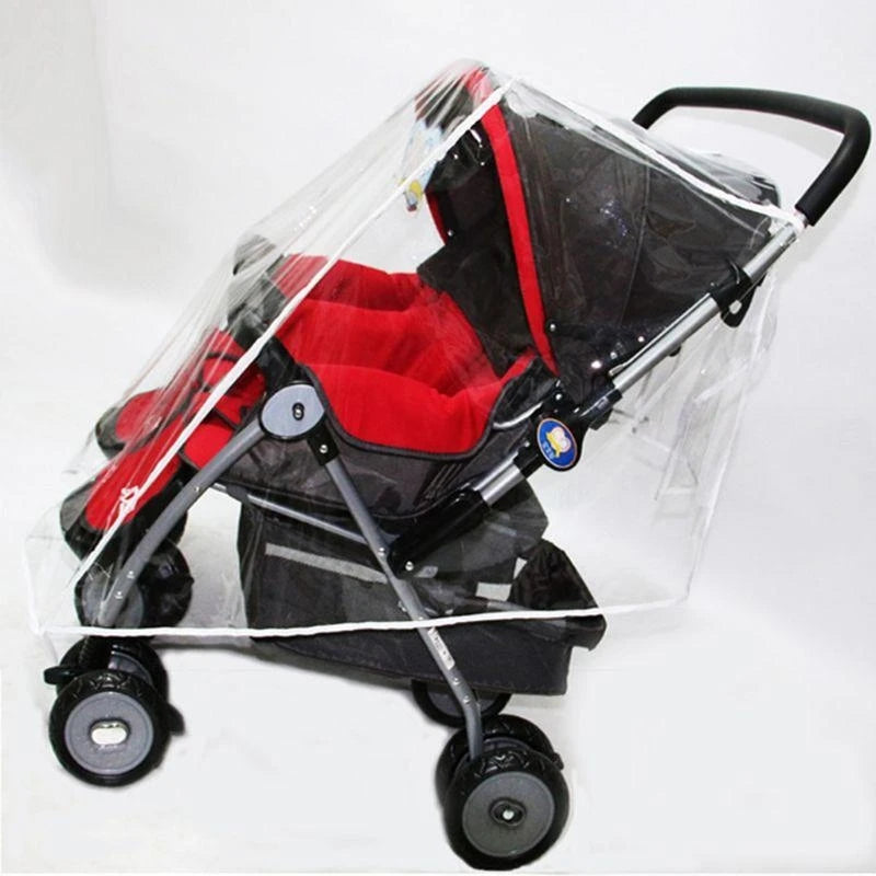 Twin Stroller Rain Cover – Clear PVC Windproof Dust Shield