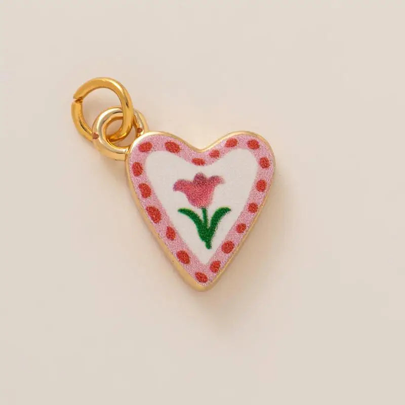 DIY Butterfly Flower Pendant – Gold-Plated Color Block Charm