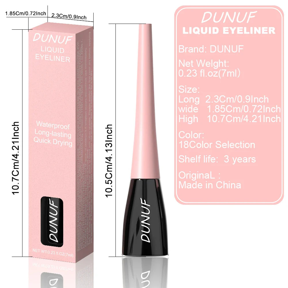 DUNUF Waterproof Liquid Eyeliner – Smudge-Proof, 8+ Colors