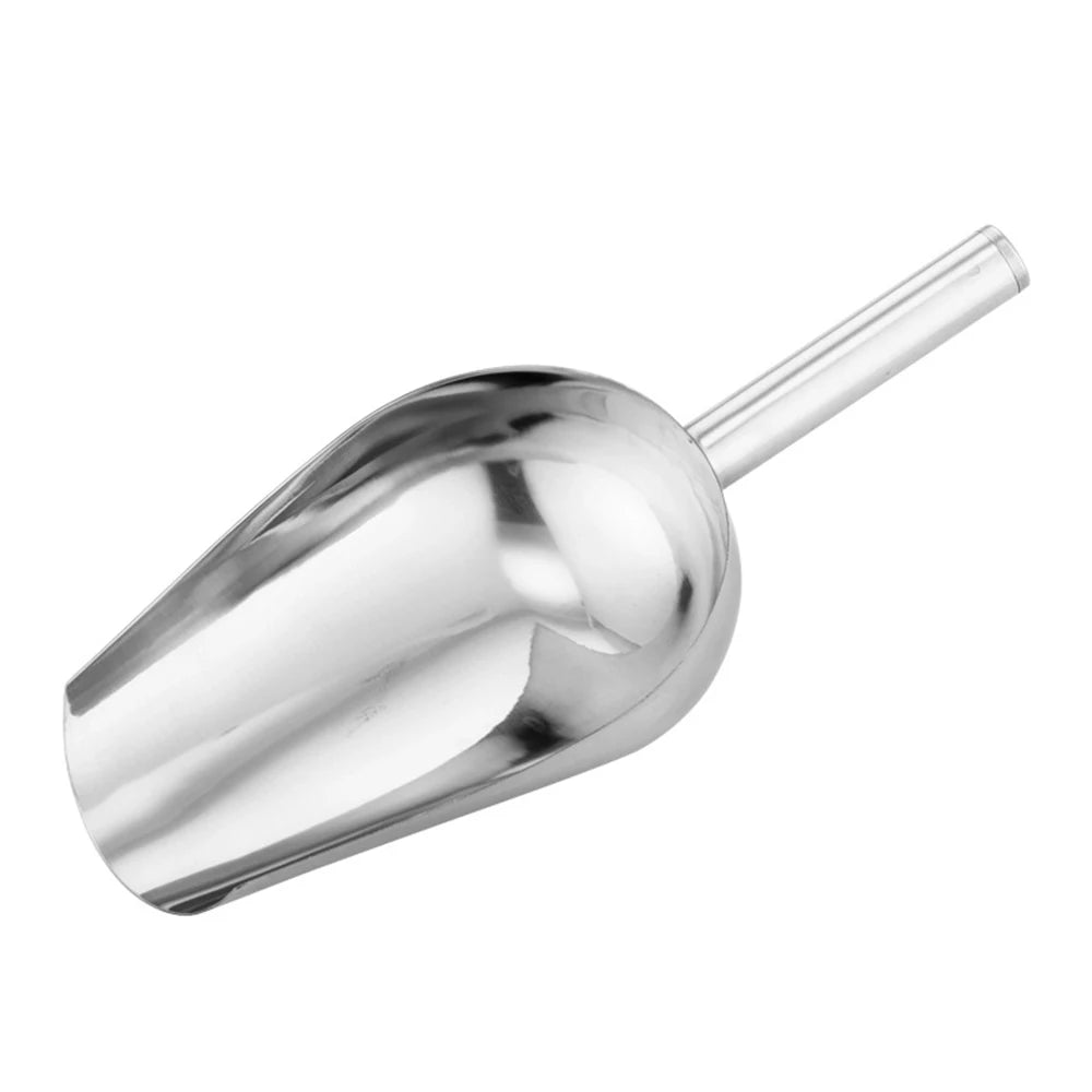 Multi functional metal ice spoon - ice bucket stainless steel small ice spoon - kitchen small tool biscuit flour pet dog food sp Peaceful Pleasures Health and Wellness Silver