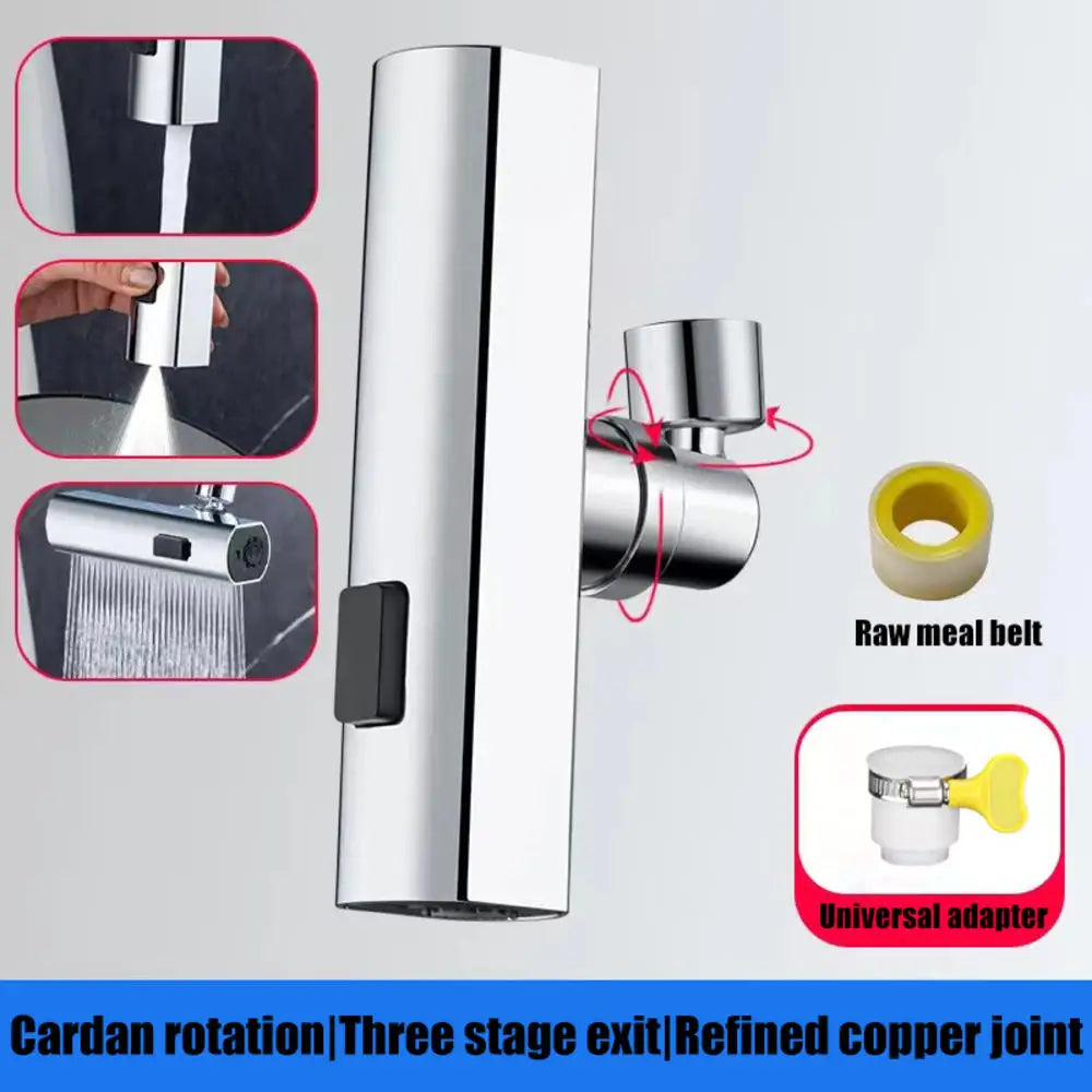 360° Rotating Kitchen Faucet Aerator | 4-Mode Anti-Splash
