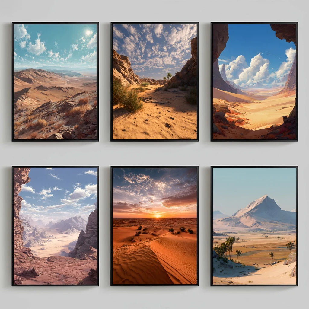 Desert Landscape Canvas Wall Art | Modern Poster Print Canvas Wall Art Peaceful Pleasures Health and Wellness