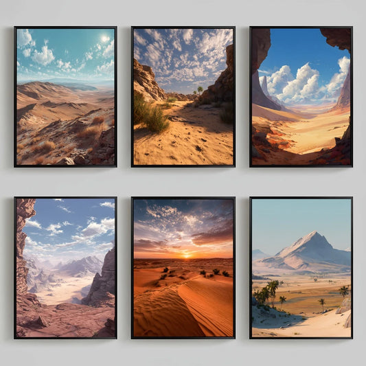Desert Landscape Canvas Wall Art | Modern Poster Print Canvas Wall Art Peaceful Pleasures Health and Wellness
