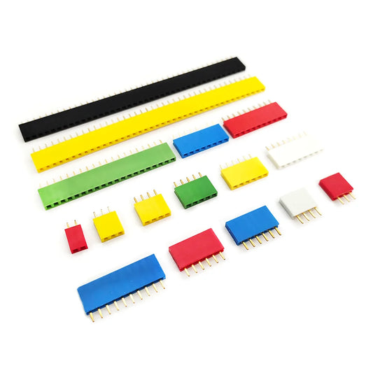 10PCS 2.54mm Single Row Female Pin Header Connector 2/3/4/6/8/10/16/40p Strip Pinheader PCB Board Colourful Socket For Arduino Peaceful Pleasures Health and Wellness