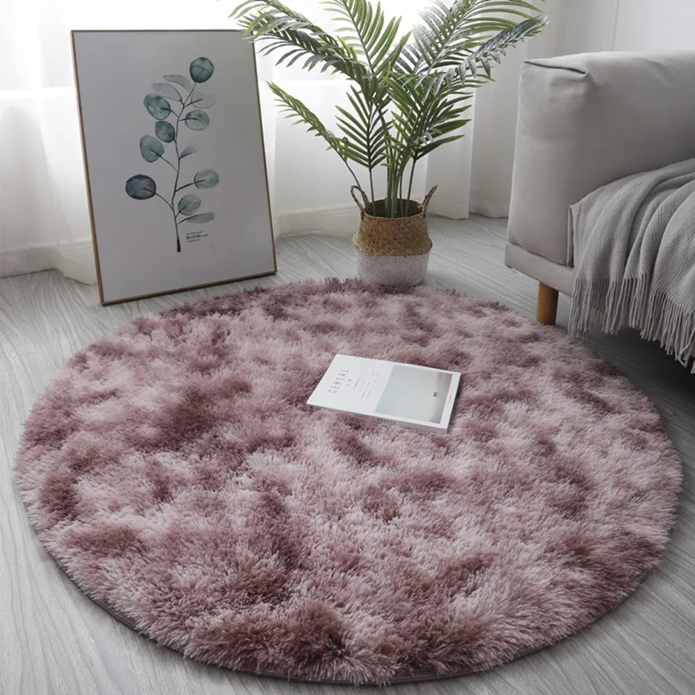 1X Circle Round Shaggy Rug Living Room Bedroom Carpet Floor Mat
