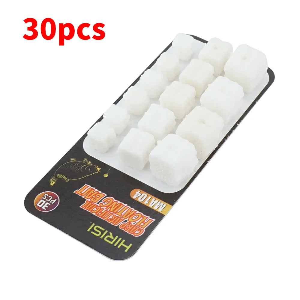 Hirisi 30Pcs Floating Silicone Soft Lures, Water Buoyant Artificial Rubber Bait Tackle for Freshwater Fishing Angling Peaceful Pleasures Health and Wellness MA104-White