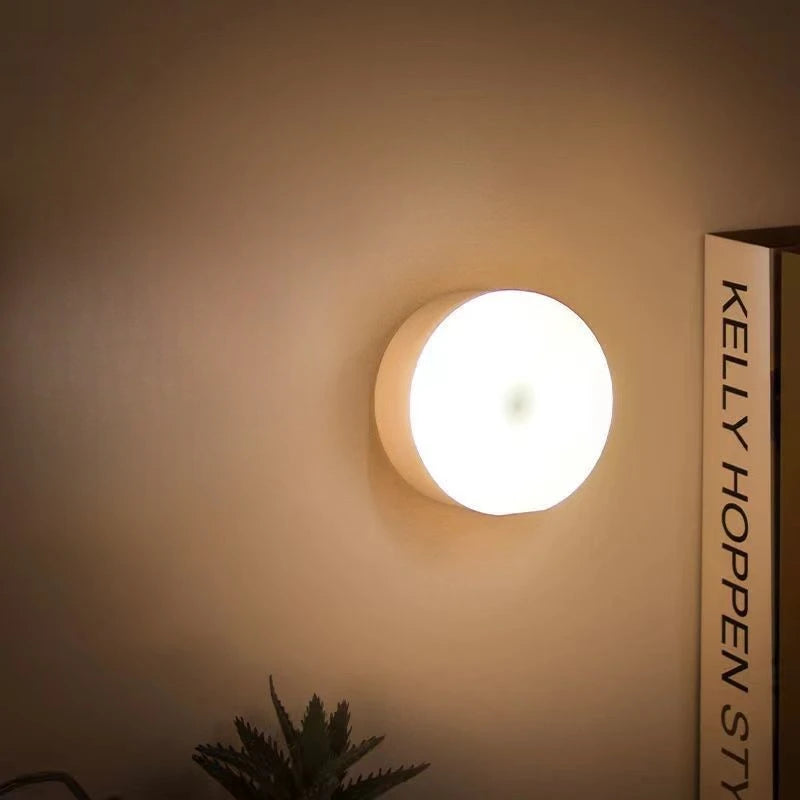 USB Rechargeable Magnetic LED Night Light – Auto Sensor