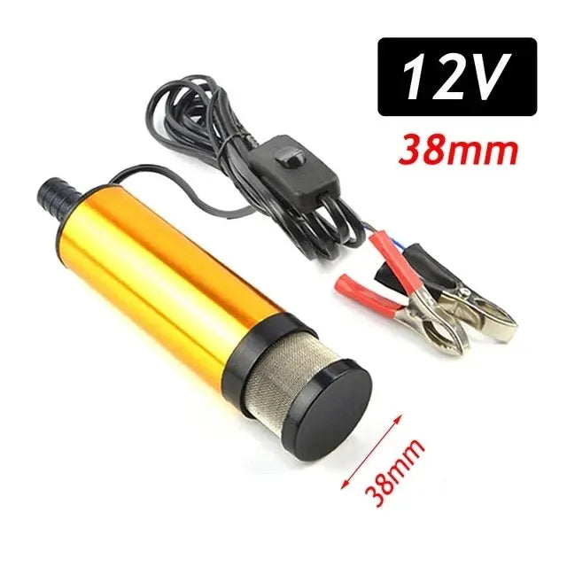 Car Electric Oil Pump DC 12V For Auto Pumping Diesel Oil Water Submersible 12L / Min Fuel Transfer Pump Aluminum Alloy Shell Peaceful Pleasures Health and Wellness 12v 38mm