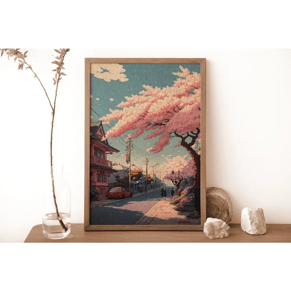 Japanese Tree Canvas Wall Art | Unframed Modern Print Canvas Wall Art Peaceful Pleasures Health and Wellness TL2762 40x60cm Unframed