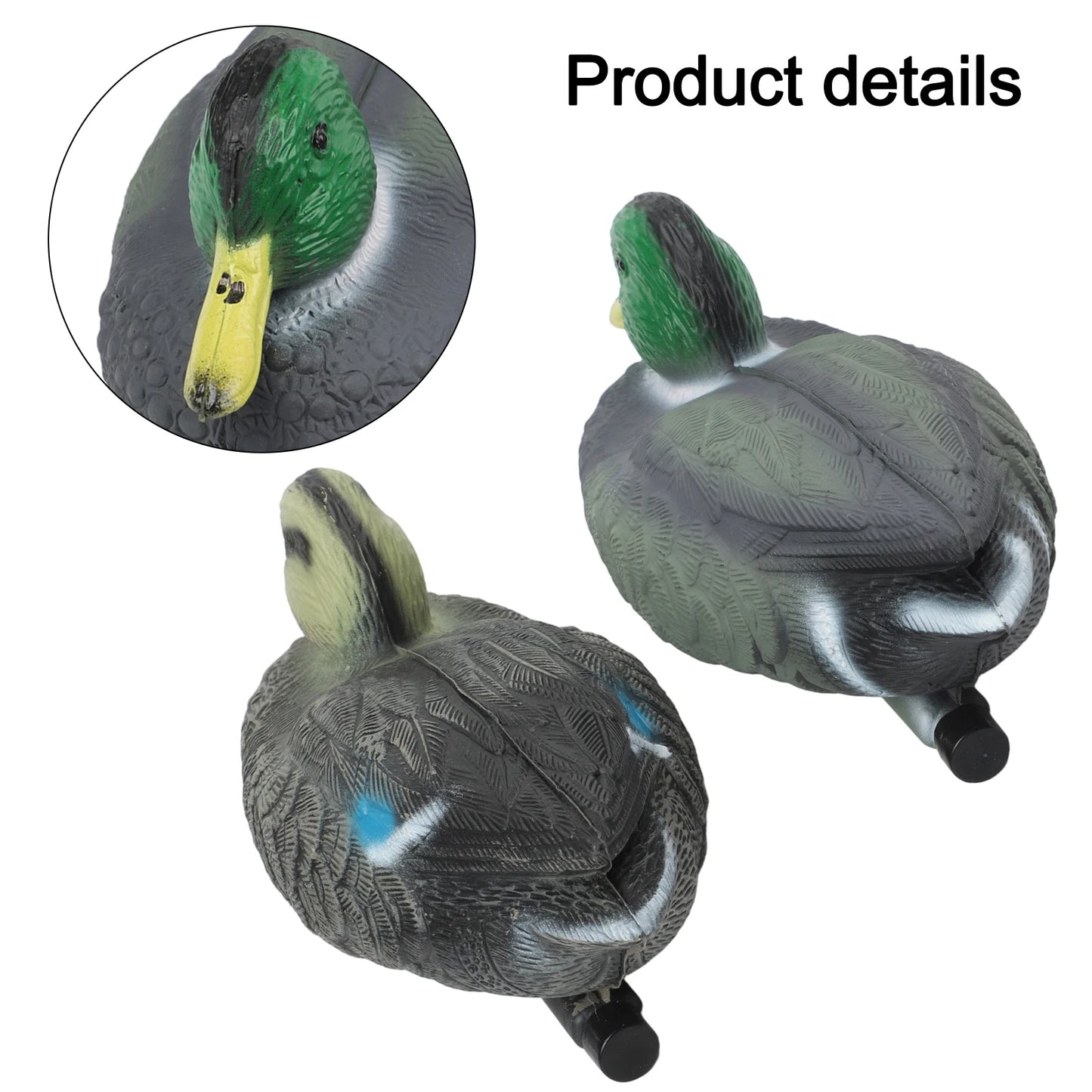 Realistic Floating Mallard Duck Decoys Garden Pond Two Units PE