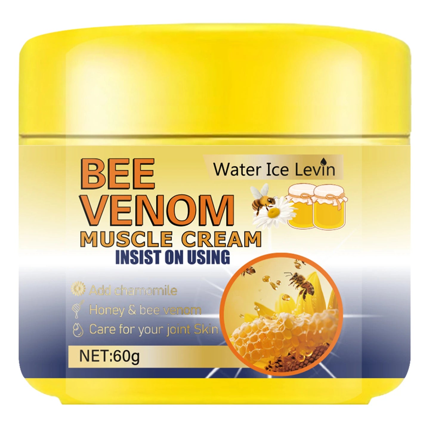 Cooling & Warming Muscle Cream | Bee Venom, Hyaluronic Acid & Magnesium Muscle & Body Cream Peaceful Pleasures Health and Wellness Gold 60g