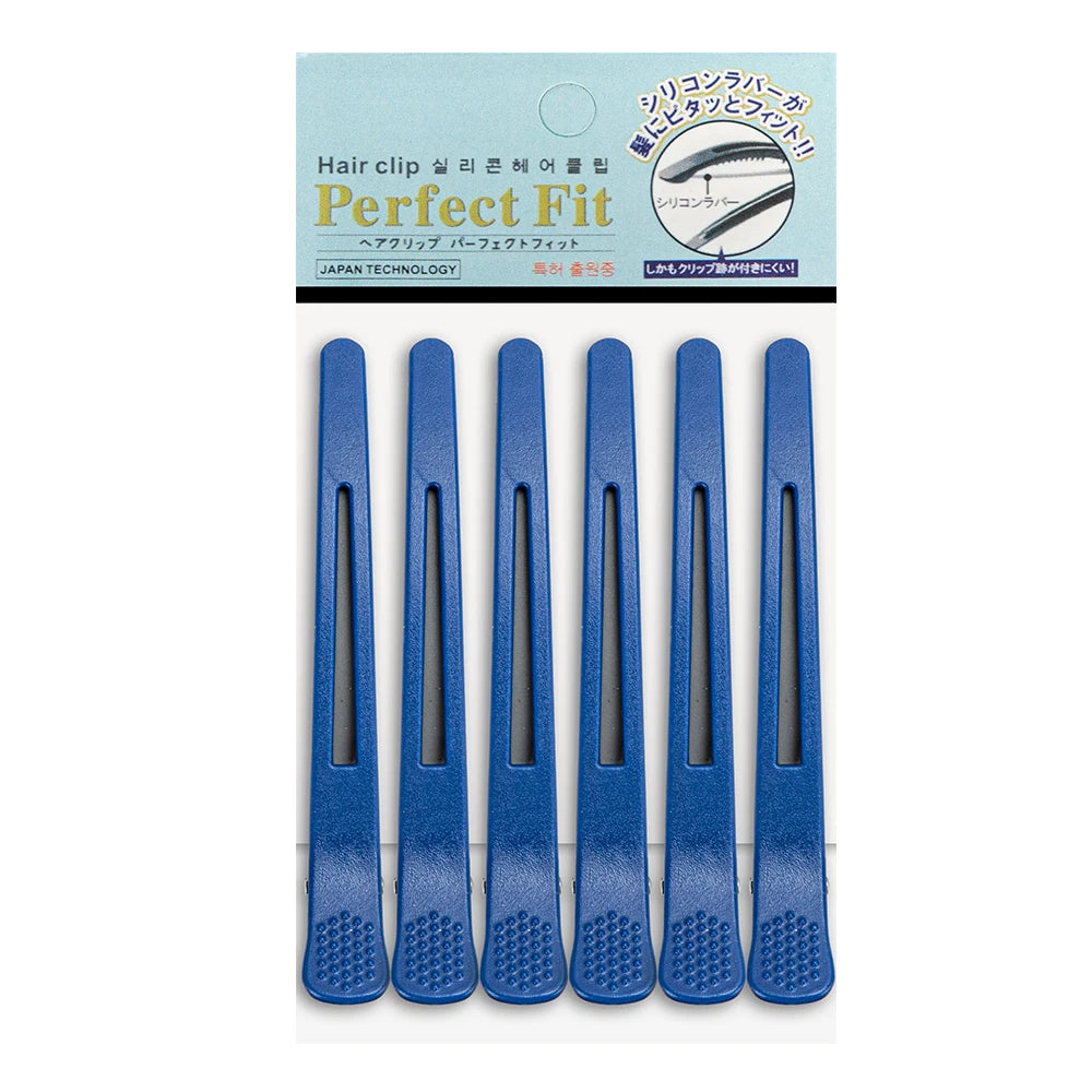 6pcs Professional Hair Clips Women Styling Sectioning Non-Slip Dividing Duckbill Hair Clips With Silicone Band No Crease Hair Peaceful Pleasures Health and Wellness Blue