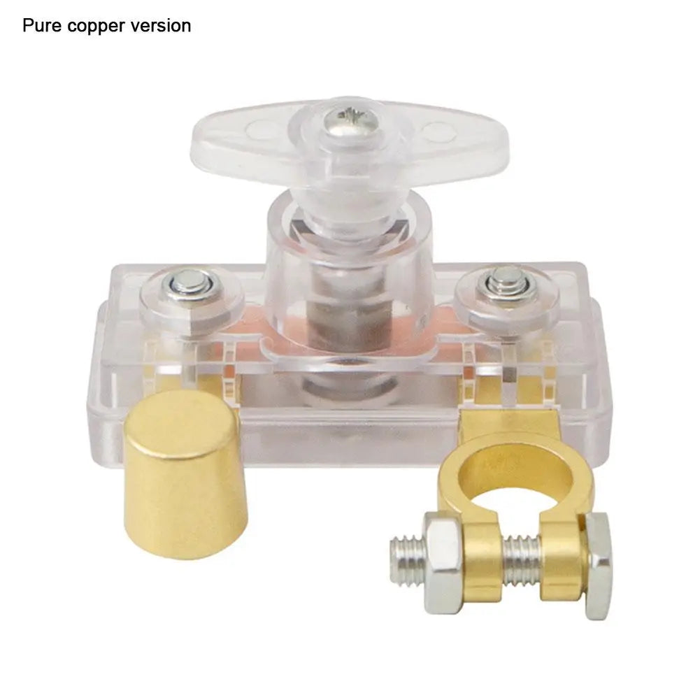 Car Battery Disconnect Switch 12V 24V Universal Power Cut Off Switch Anti Leakage Battery Isolator for Auto RV Truck Boat Peaceful Pleasures Health and Wellness Copper