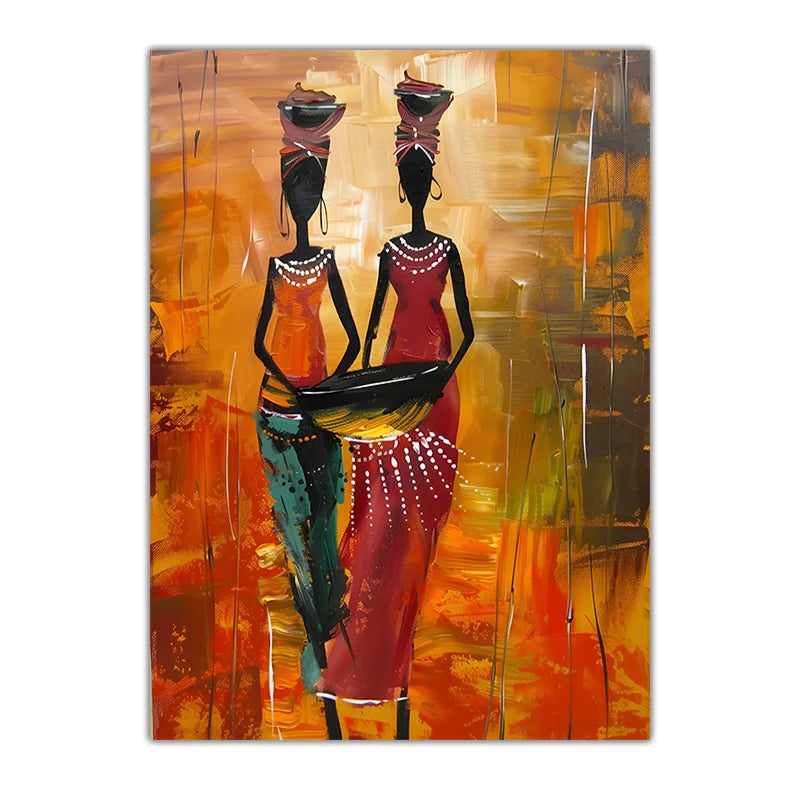 African Tribal Female Abstract Canvas Wall Art | Unframed Print Canvas Wall Art Peaceful Pleasures Health and Wellness 02 21X30cm No Frame China Mainland