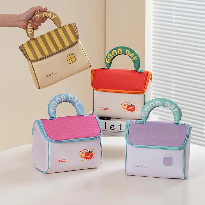 Cartoon Pattern Cute Hut Handbag Girls Large Capacity Cosmetic Organizer Portable Handheld Travel Toiletry Bag Peaceful Pleasures Health and Wellness