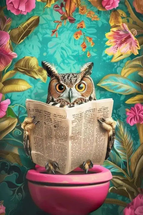 Funny Toilet Animals Canvas Wall Art | Bathroom Decor Poster