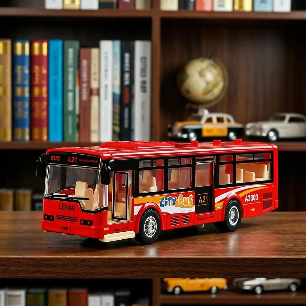 Children's Simulated City Bus Toy Model Inertial Vehicle Sightseeing