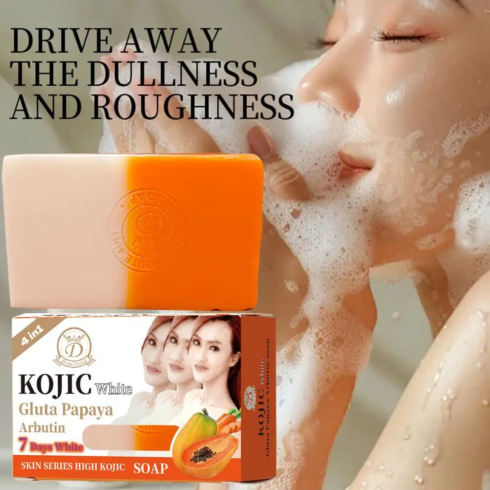 160g Papaya Kojic Acid Essential Oil Soap, Vitamin C Cleansing Bath Moisturizing Skin Handmade Soap Peaceful Pleasures Health and Wellness