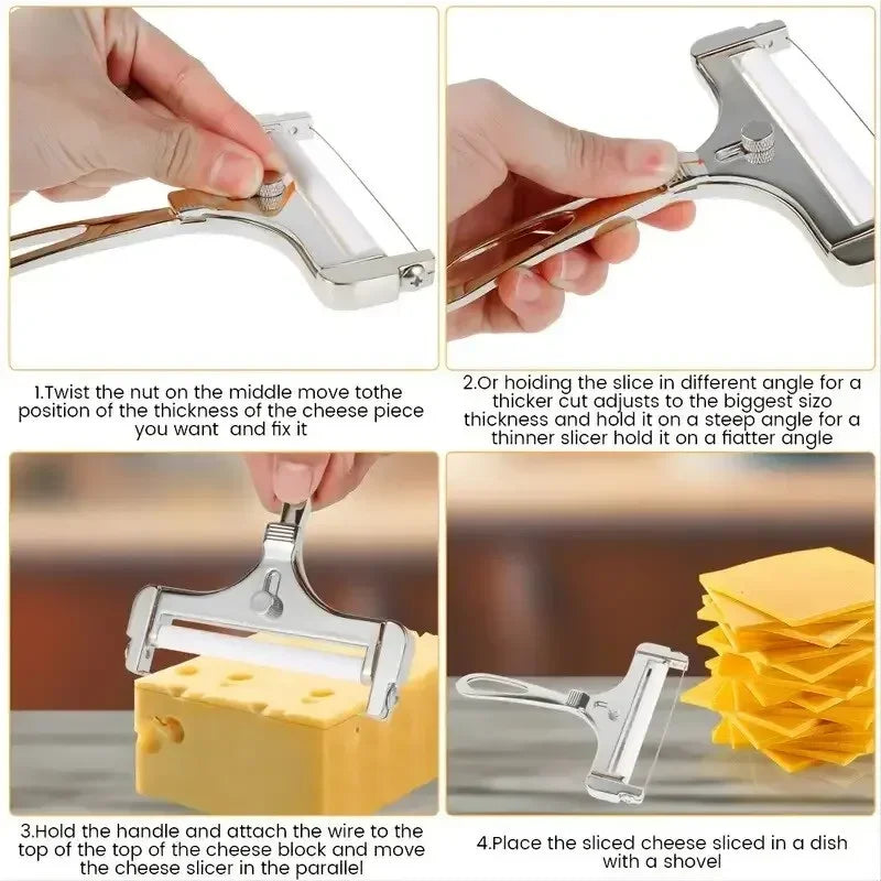 Adjustable Cheese Slicer – Stainless Steel Board Knife & Cutter