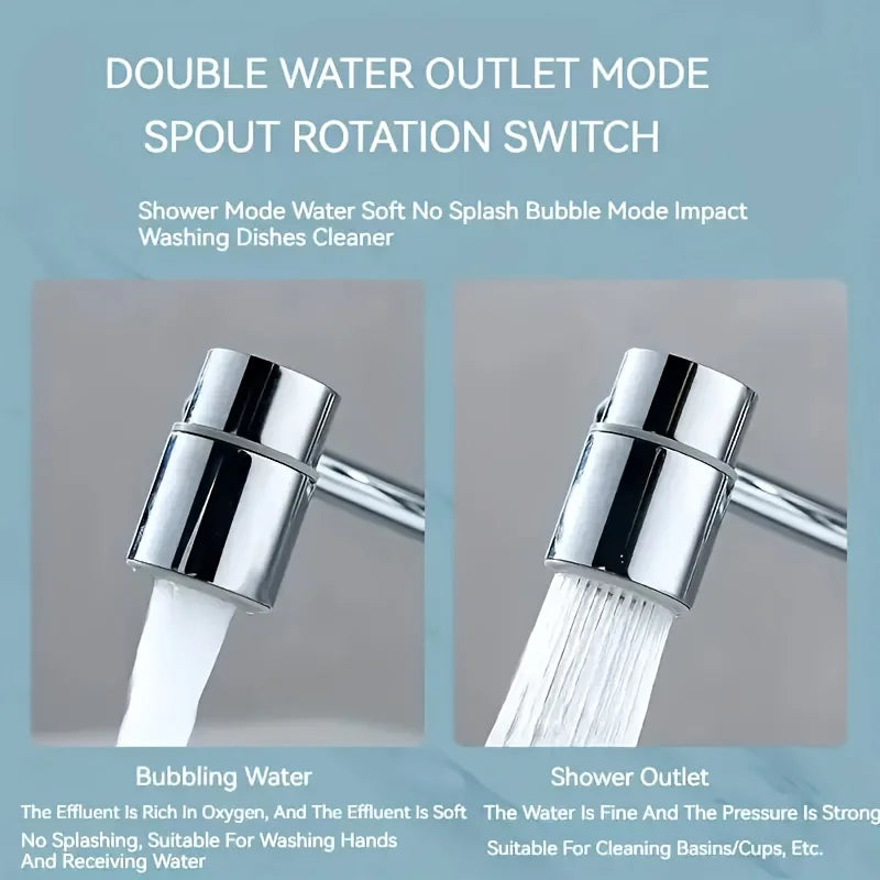 1080° Rotating Stainless Steel Faucet Extender | Dual Spray