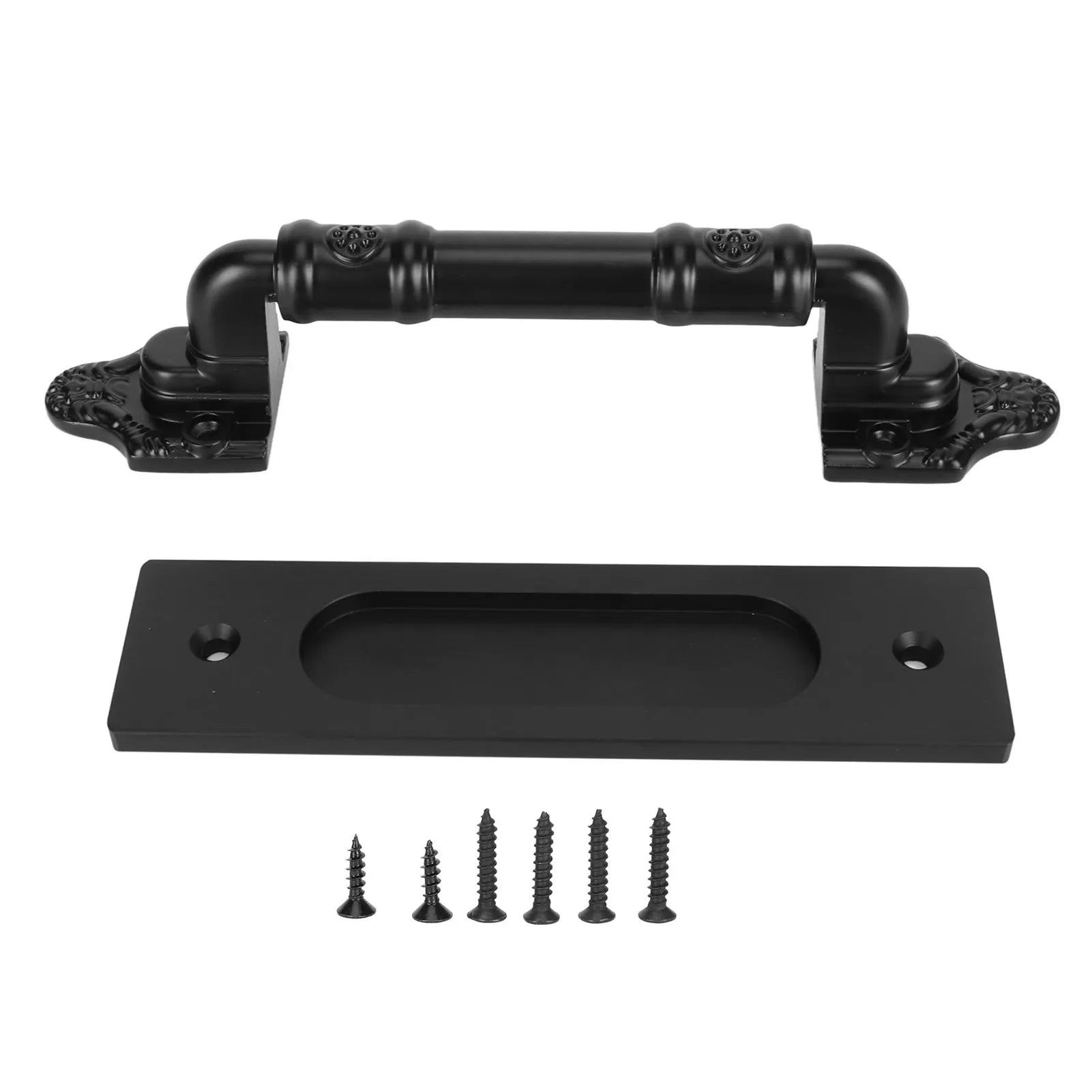 Barn Door Handles Sliding Barn Door Handle Double Sided Black Barn Door Pull Handle for Gates Garages Sliding Barn Door Handle Peaceful Pleasures Health and Wellness black