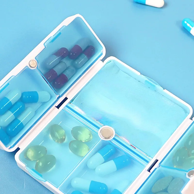 7-Grid Double Layer Portable Pill Organizer – Moisture-Proof