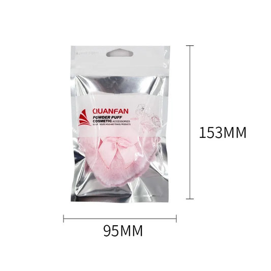 Heart Shape Plush Powder Puff – Soft Face & Body Applicator Powder Puff Applicator Oasis Select Pink