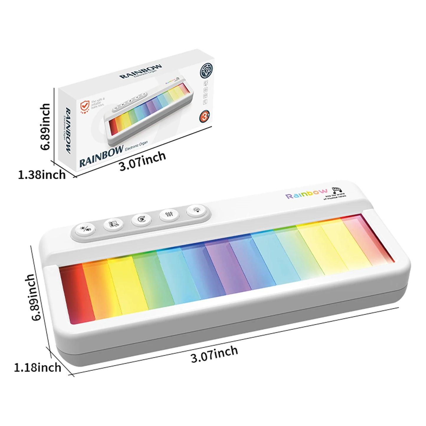 Rainbow Flashing Piano Toys Electronic Music 5 Instruments 13 Melody