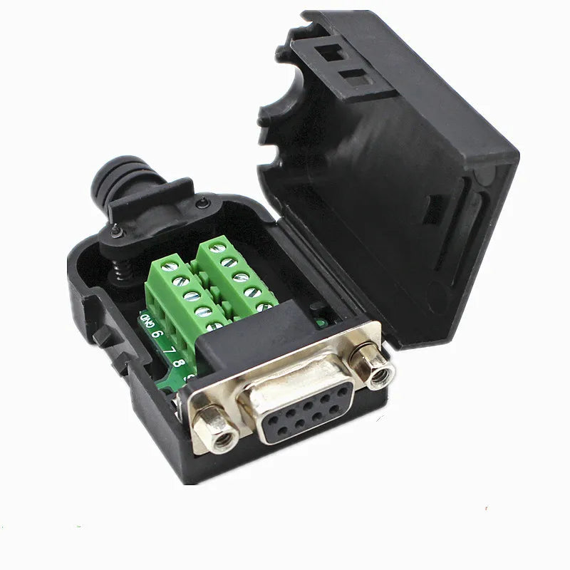 Two Row DB9-pin Solderless Connector RS232/485 Adapter Board 9P Serial Port COM Port Solderless Male and Female Plugs Peaceful Pleasures Health and Wellness