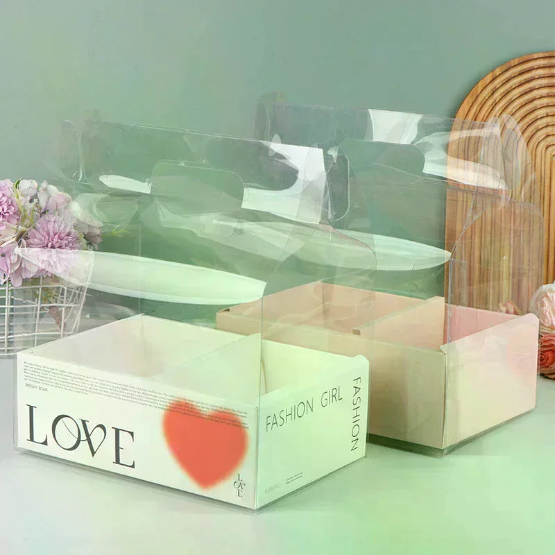 Clear PET Cake & Flower Gift Box with Handle | Party Favor Gift Box Peaceful Pleasures Health and Wellness