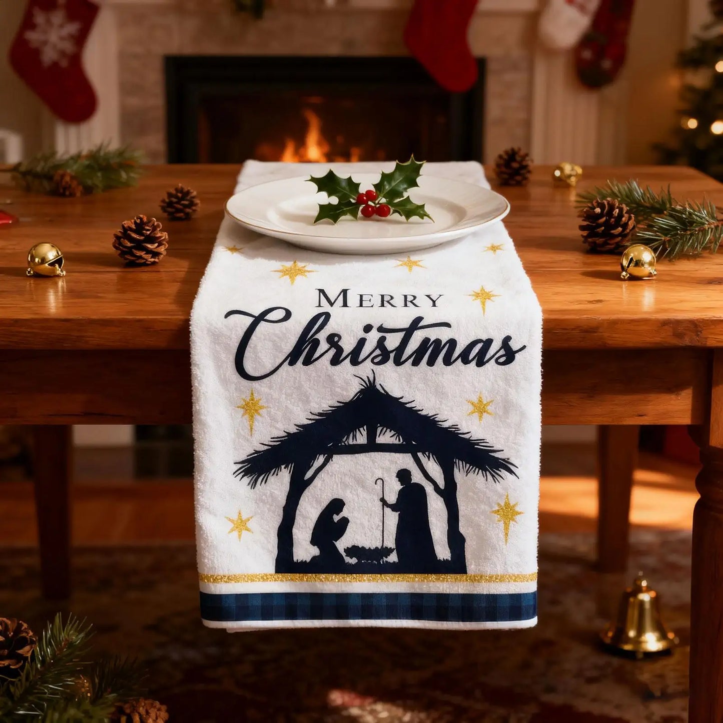 Holiday Towels Nativity Festive Cloth Dry Hand Conveniently Towel For Home Family Festival Daily Decoration Holiday Women Men Peaceful Pleasures Health and Wellness