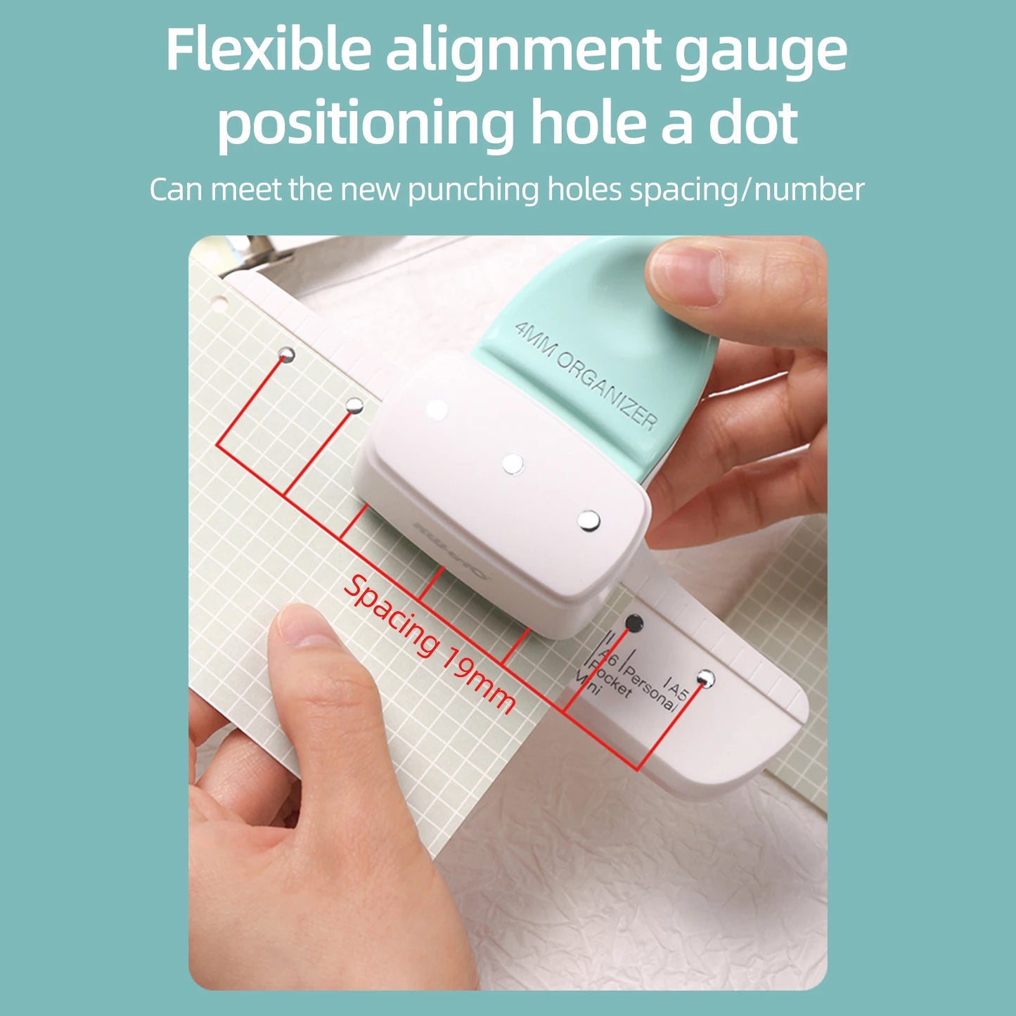 Adjustable 3-Hole Punch A5 A6 A7 Loose-Leaf Planner | 8 Sheet