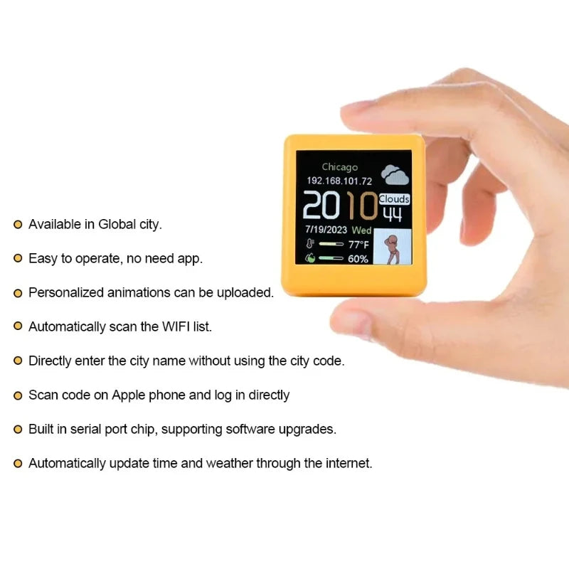 Smart WiFi Weather Station Desktop Clock | LED Thermometer Display